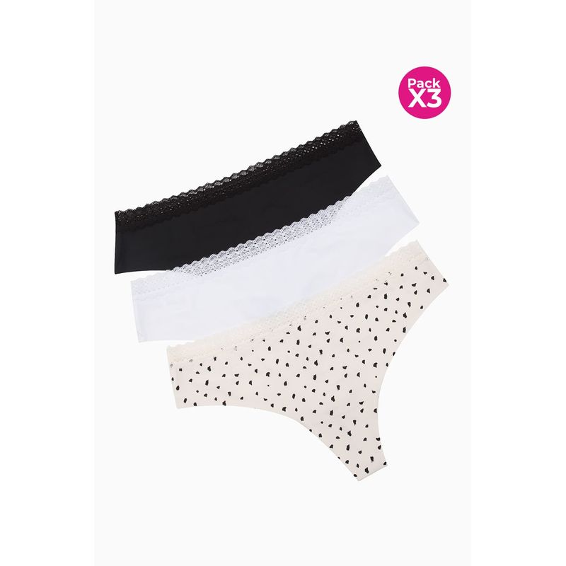 LILI PINK - Brasilera paquete x3 invisivle en microfibra