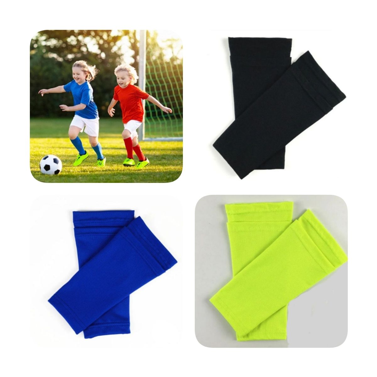 GENERICO - Medias porta Canilleras de Futbol para Niños Color Negro Talla M