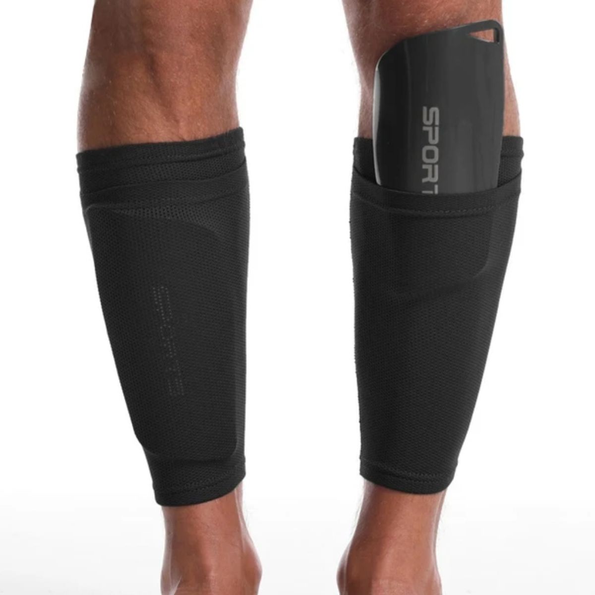 GENERICO - Medias porta Canilleras de Futbol para Niños Color Negro Talla M