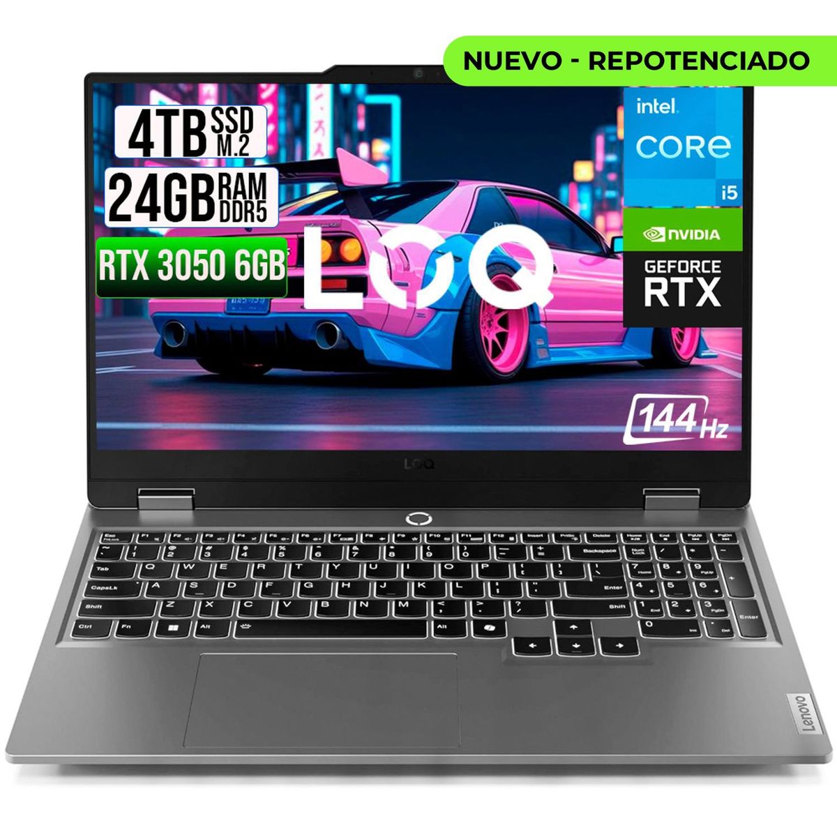 LENOVO - Portátil Lenovo Intel Core i5 RTX 3050 6GB 24GB RAM 4TB SSD