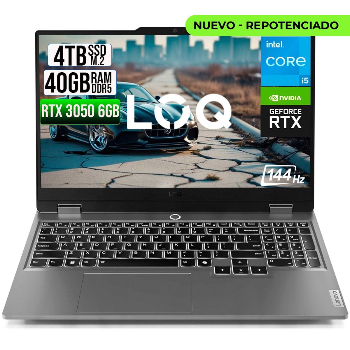 LENOVO - PORTATIL LENOVO LOQ 15IAX9 INTEL CORE I5 12450HX SSD 4TB RAM 40GB RTX 3050 6GB