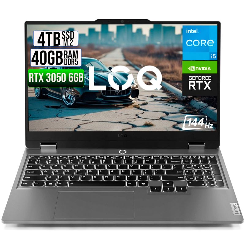 LENOVO - PORTATIL LENOVO LOQ 15IAX9 INTEL CORE I5 12450HX SSD 4TB RAM 40GB RTX 3050 6GB
