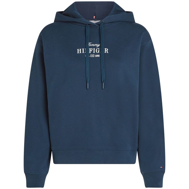 TOMMY HILFIGER - Saco azul con capota y logo bordado Tommy Hilfiger