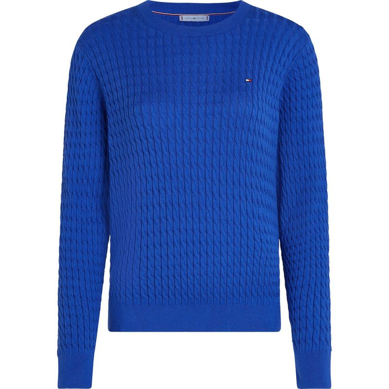 TOMMY HILFIGER - Saco azul tejido de punto trenzado fino Tommy Hilfiger