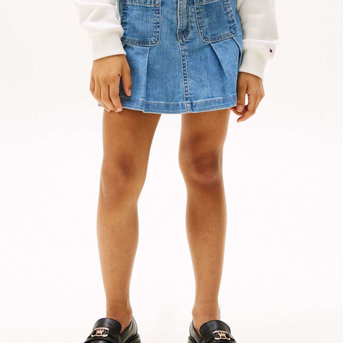 TOMMY HILFIGER - Minifalda multicolor chaqueta jeans plisada Tommy Hilfiger