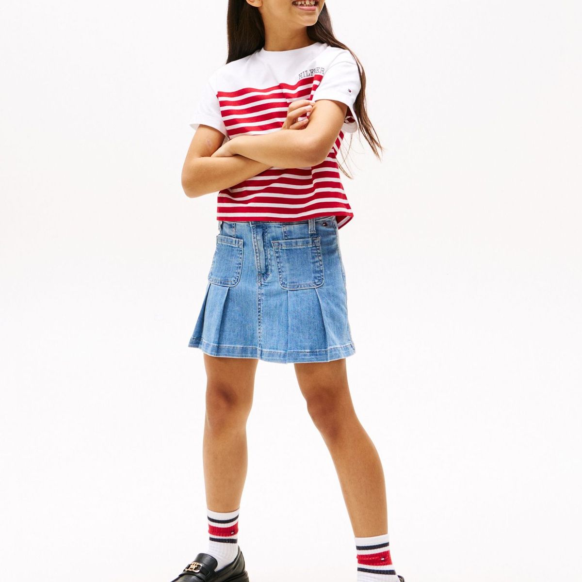 TOMMY HILFIGER - Camiseta roja amplia de rayas Tommy Hilfiger