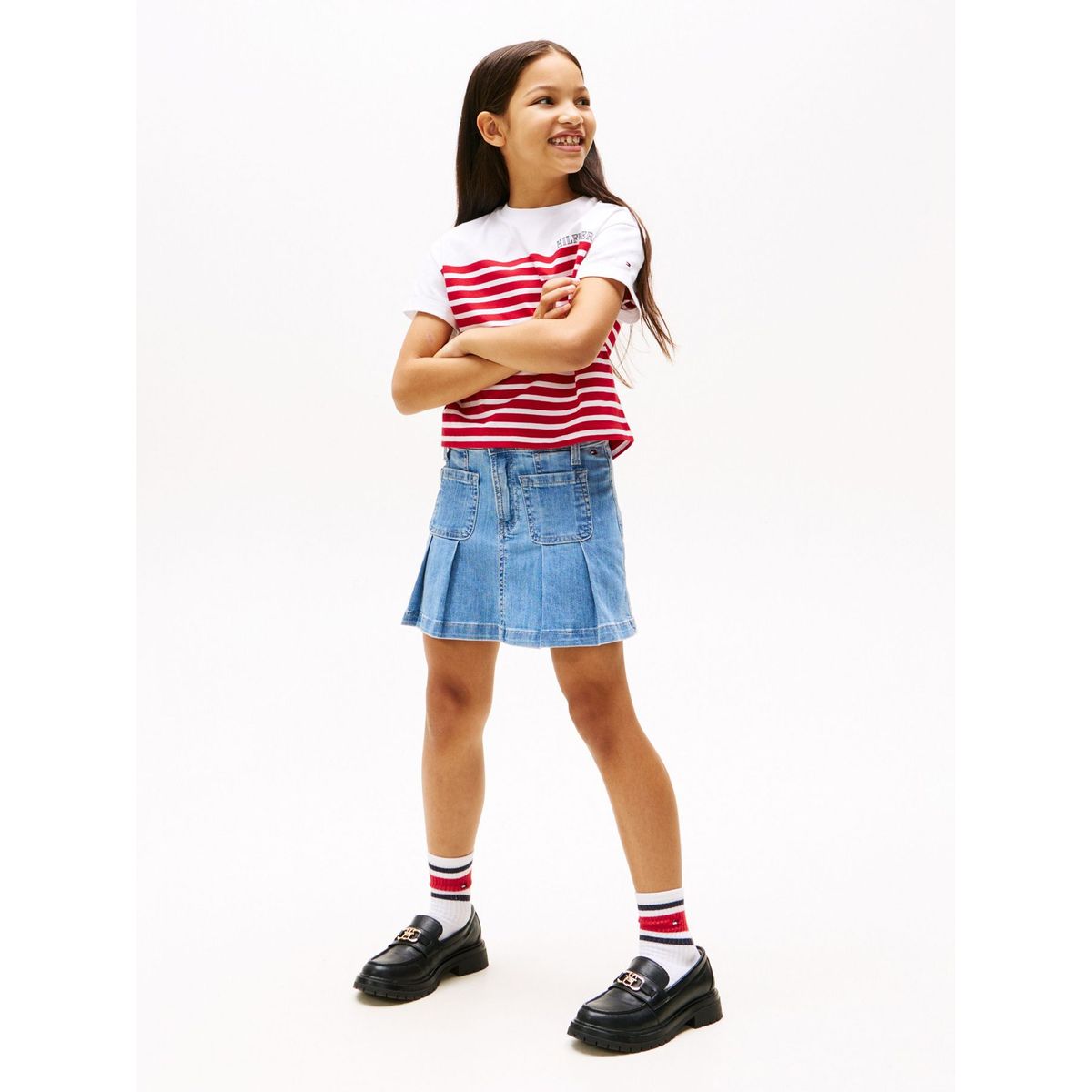 TOMMY HILFIGER - Camiseta roja amplia de rayas Tommy Hilfiger