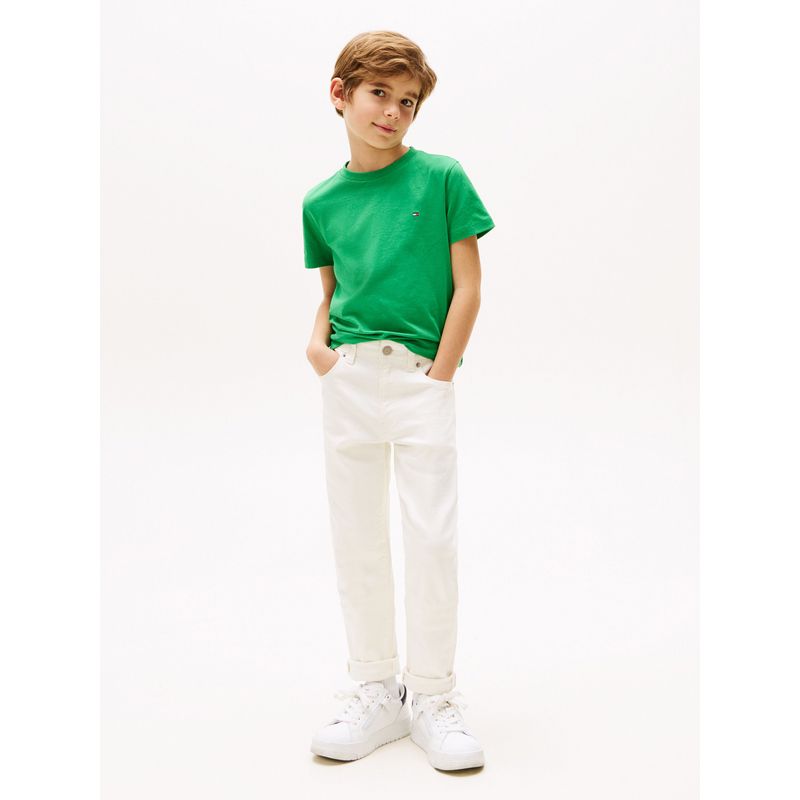 TOMMY HILFIGER - Camiseta verde Essential de cuello redondo Tommy Hilfiger