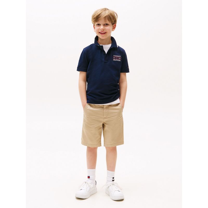 TOMMY HILFIGER - Polo azul con logo bordado Tommy Hilfiger