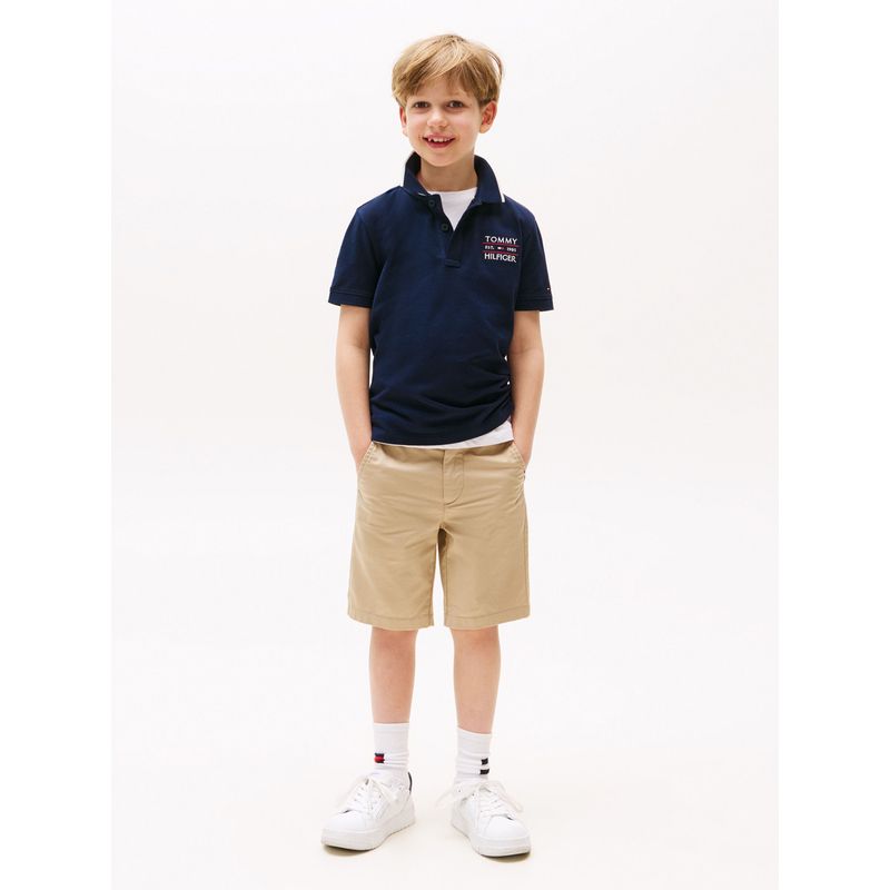 TOMMY HILFIGER - Polo azul con logo bordado Tommy Hilfiger