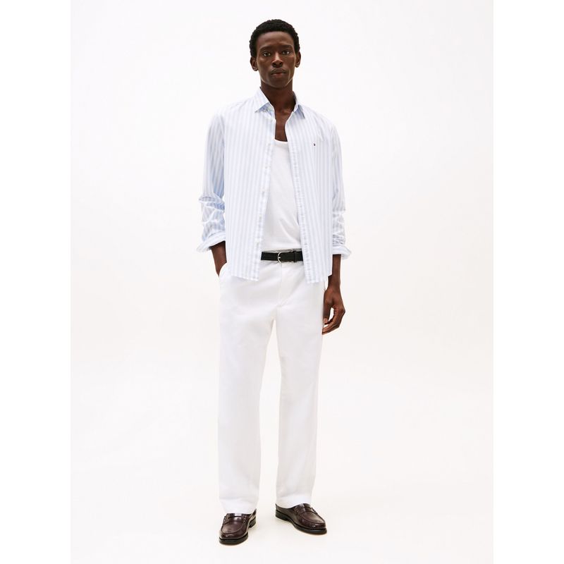 TOMMY HILFIGER - Camisa azul TH Flex de rayas Tommy Hilfiger