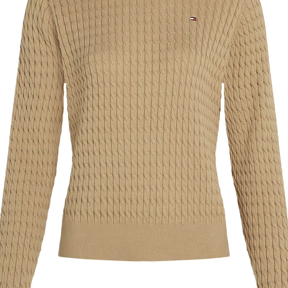 TOMMY HILFIGER - Saco beige tejido de punto trenzado fino Tommy Hilfiger