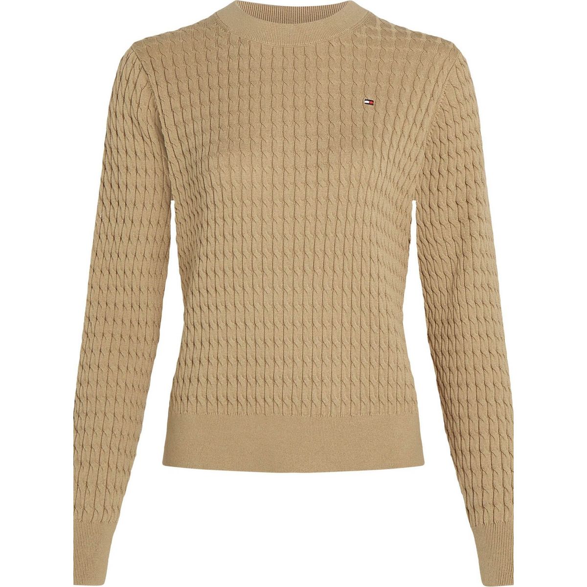 TOMMY HILFIGER - Saco beige tejido de punto trenzado fino Tommy Hilfiger
