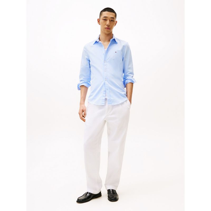 TOMMY HILFIGER - Camisa celeste TH Flex de corte slim Tommy Hilfiger