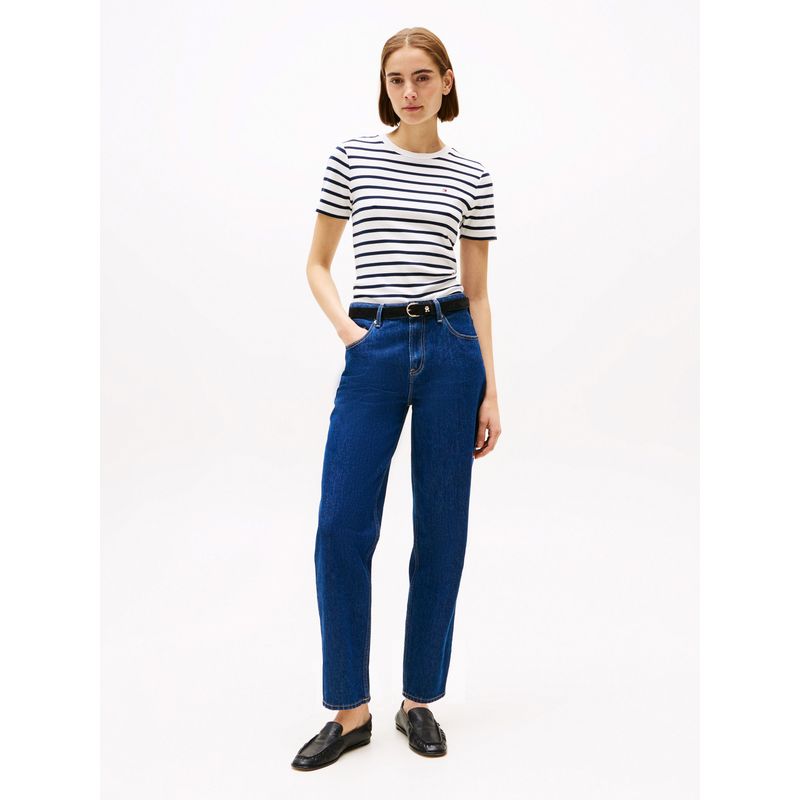 TOMMY HILFIGER - Camiseta blanca de cuello redondo con corte slim Tommy Hilfiger
