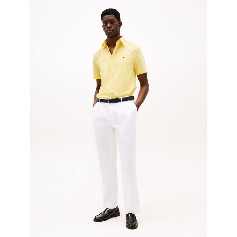 TOMMY HILFIGER - Camisa amarilla poplin solida Tommy Hilfiger