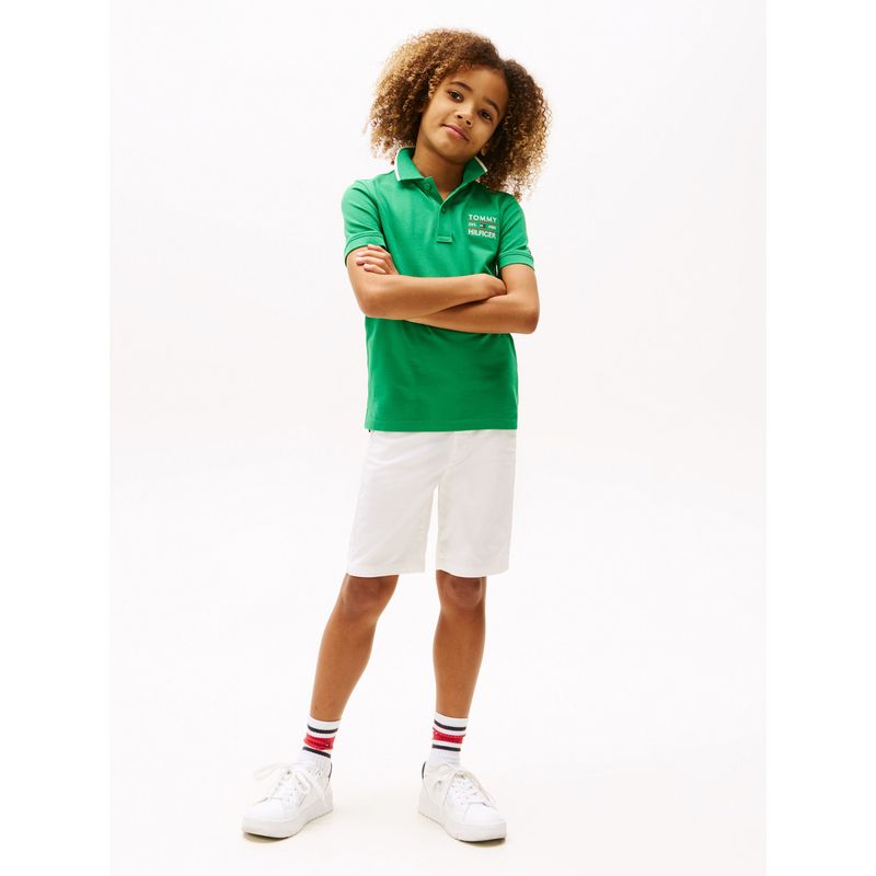 TOMMY HILFIGER - Polo verde con logo bordado Tommy Hilfiger