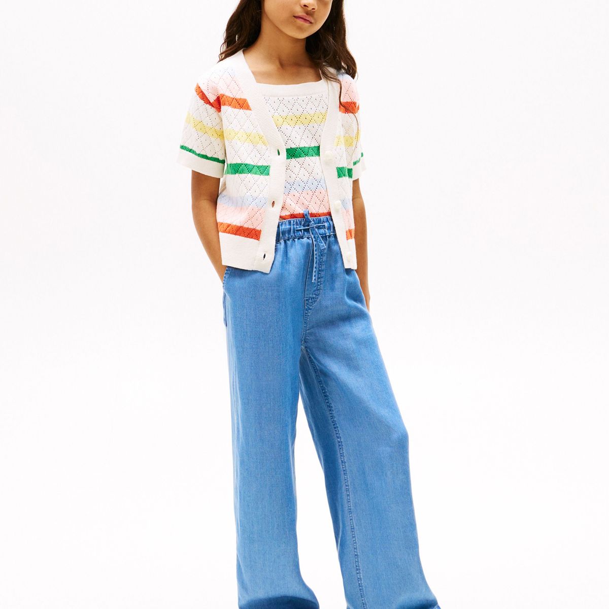 TOMMY HILFIGER - Pantalón azul de pierna ancha Tommy Hilfiger