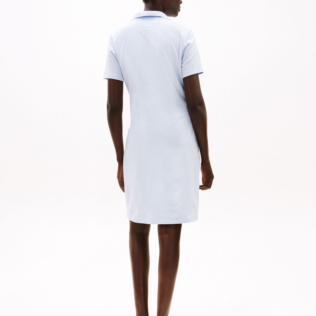 TOMMY HILFIGER - Vestido celeste tipo polo con cuello en V abierto Tommy Hilfiger