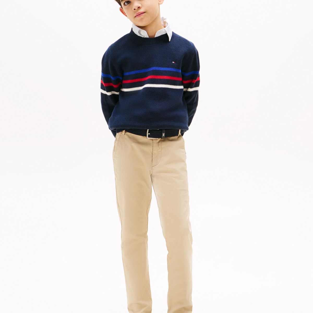 TOMMY HILFIGER - Saco azul tejido de rayas texturizadas Tommy Hilfiger