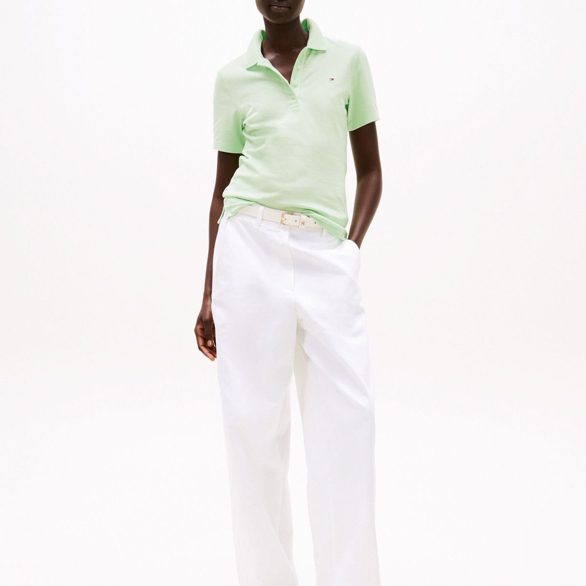 TOMMY HILFIGER - Polo verde 1985 Collection slim de piqué Tommy Hilfiger