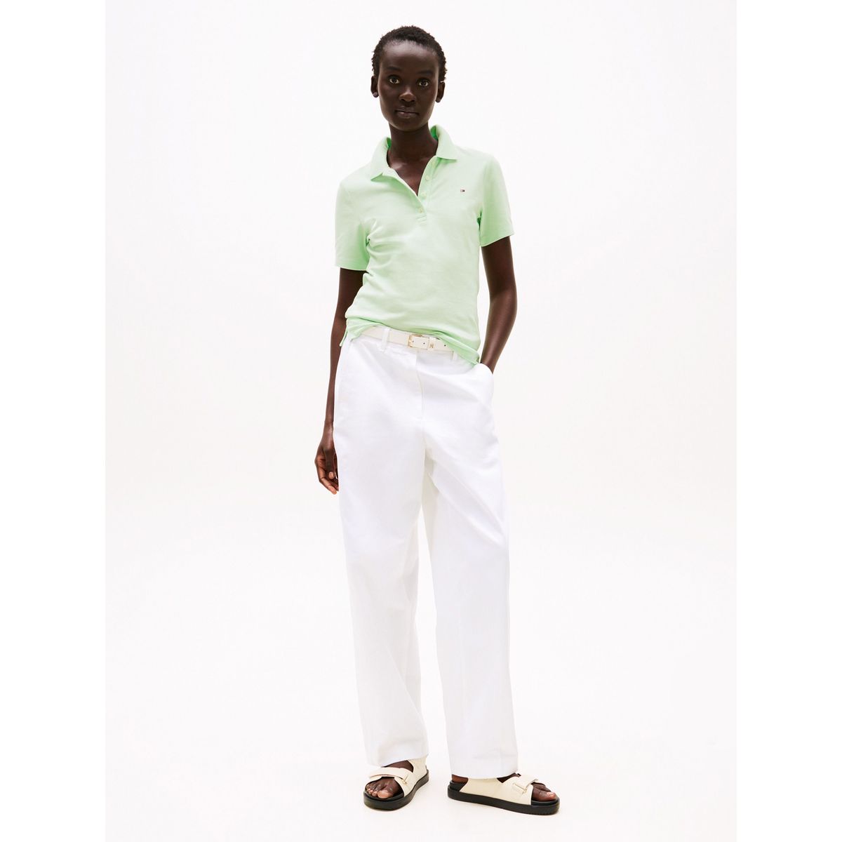 TOMMY HILFIGER - Polo verde 1985 Collection slim de piqué Tommy Hilfiger