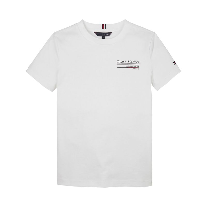 TOMMY HILFIGER - Camisa blanca con estampado en el pecho Tommy Hilfiger