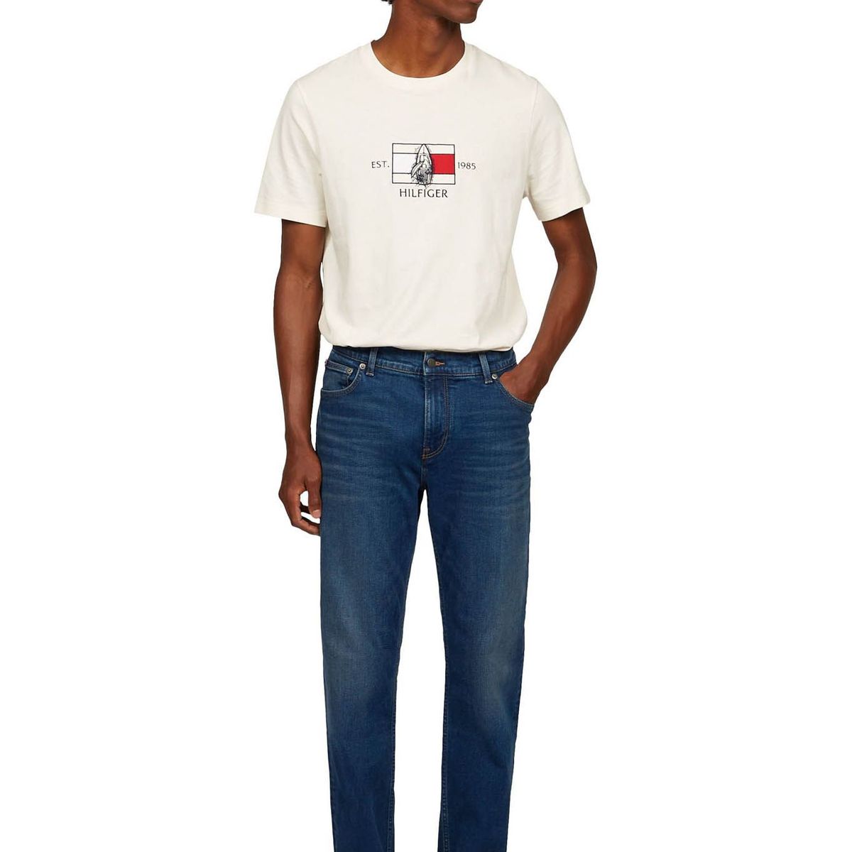TOMMY HILFIGER - Jeans azul denton de corte recto Tommy Hilfiger