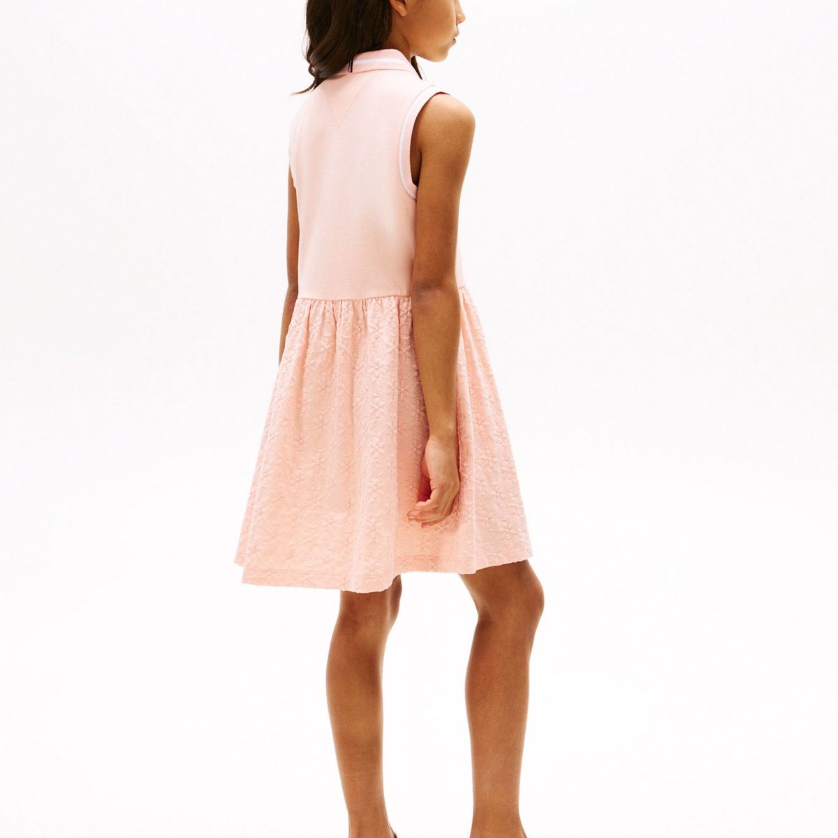 TOMMY HILFIGER - Vestido rosa tipo polo con diseño calado Tommy Hilfiger