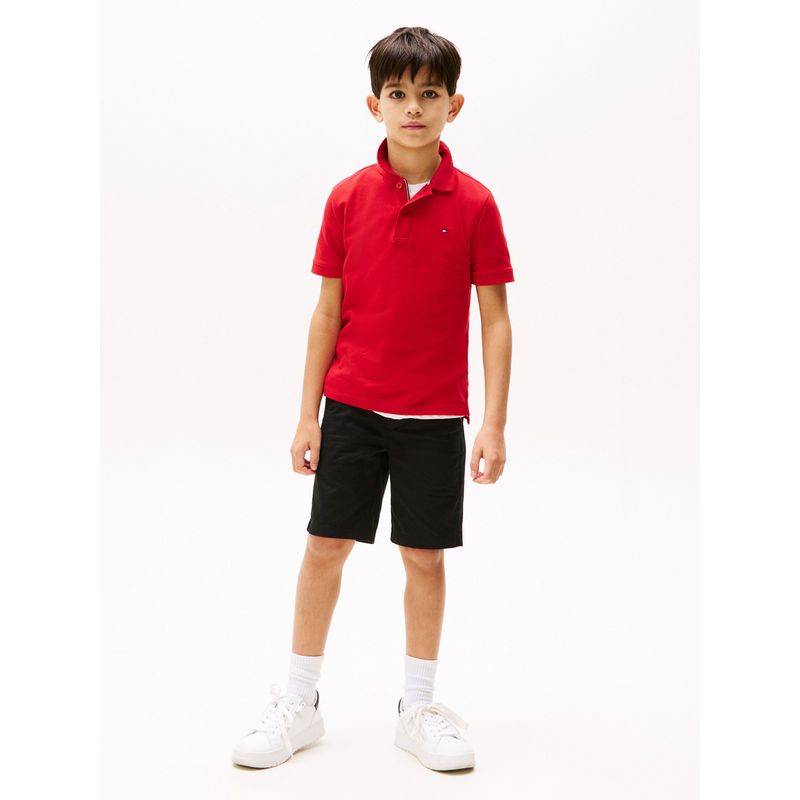 TOMMY HILFIGER - Polo rojo con logo y corte regular essential Tommy Hilfiger
