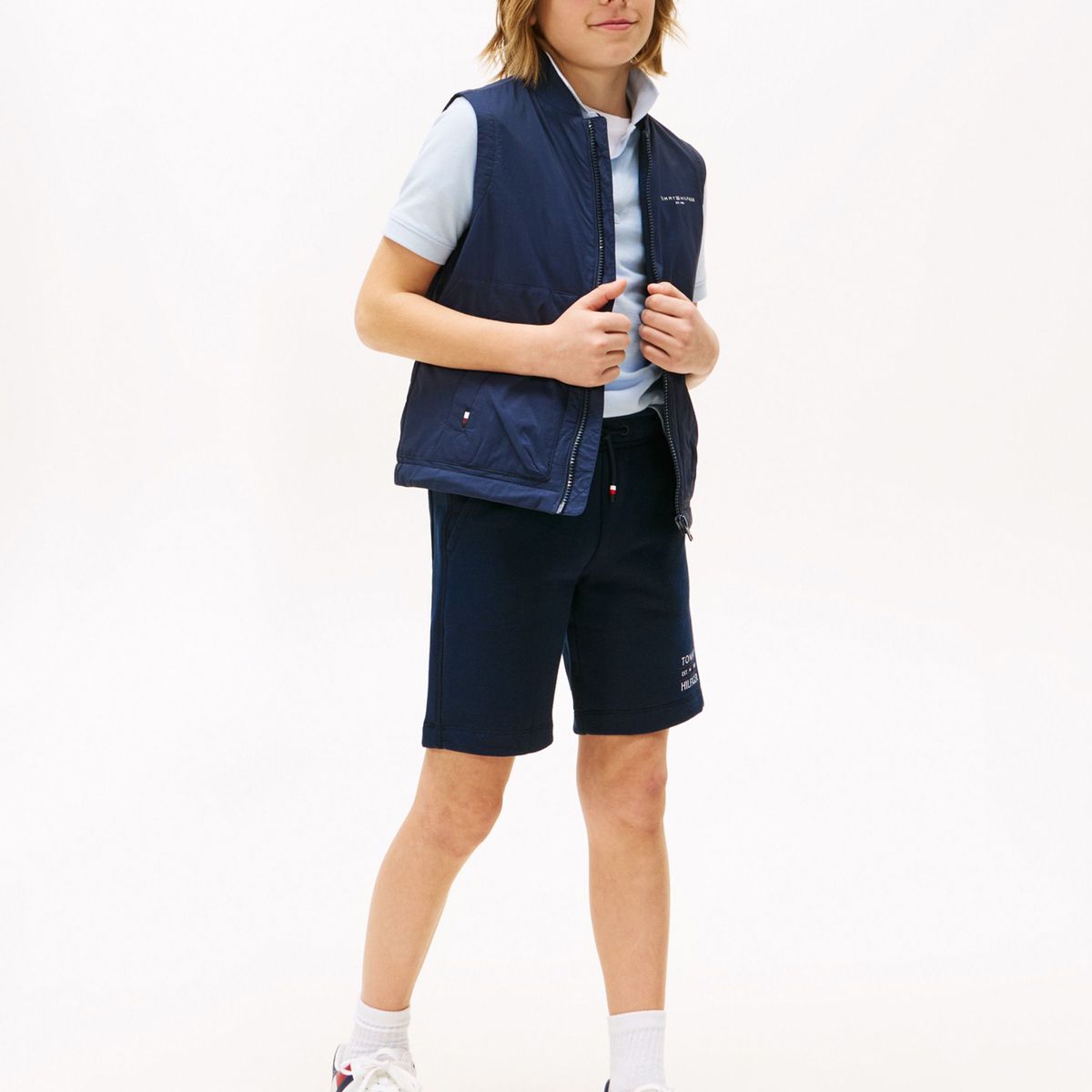 TOMMY HILFIGER - Jogger azul con bajo ajustado y logo Para Niño Tommy Hilfiger