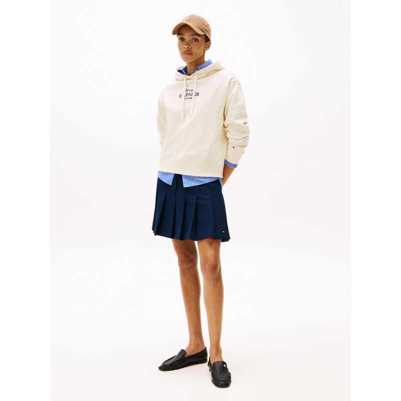TOMMY HILFIGER - Saco blanco con capota y logo bordado Tommy Hilfiger