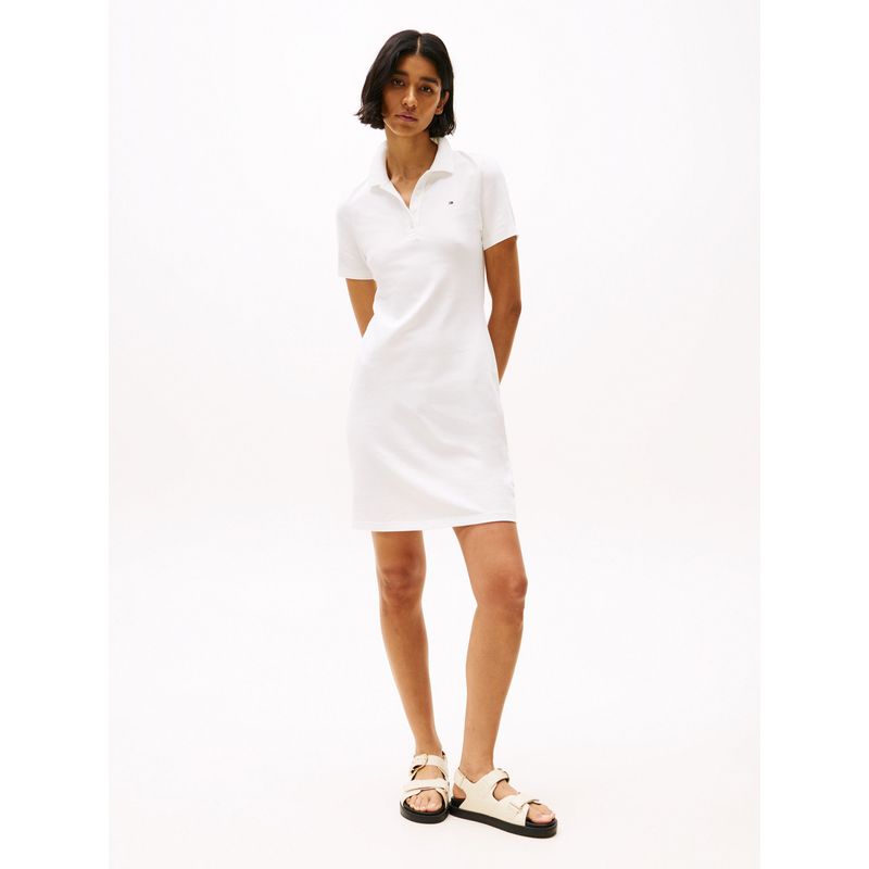 TOMMY HILFIGER - Vestido blanco tipo polo 1985 de corte slim Tommy Hilfiger