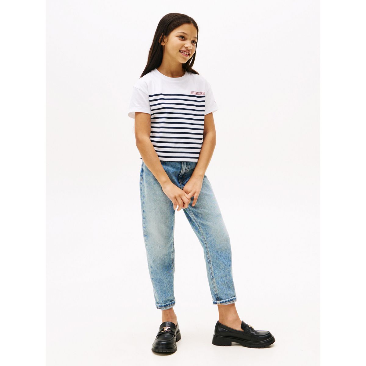 TOMMY HILFIGER - Camiseta azul amplia de rayas Tommy Hilfiger