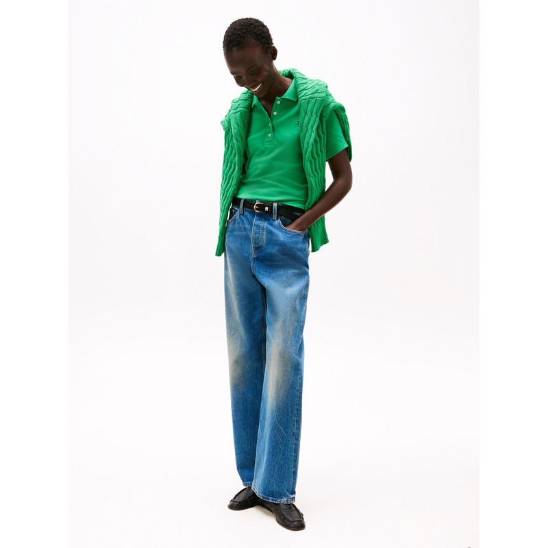 TOMMY HILFIGER - Polo verde 1985 Collection slim de piqué Tommy Hilfiger