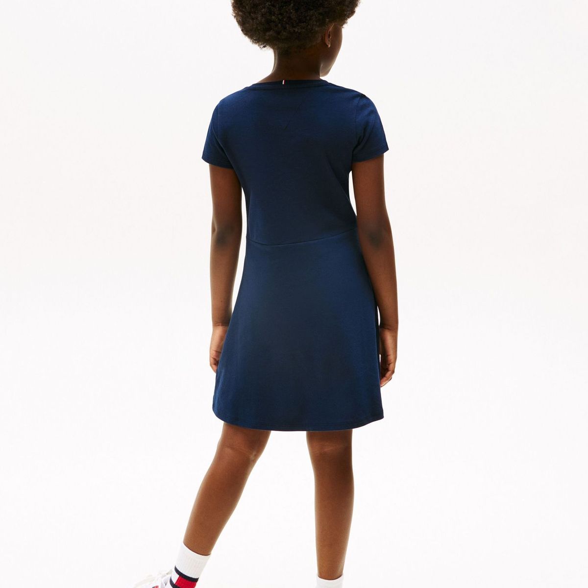 TOMMY HILFIGER - Vestido azul de patinadora con cuello redondo Tommy Hilfiger