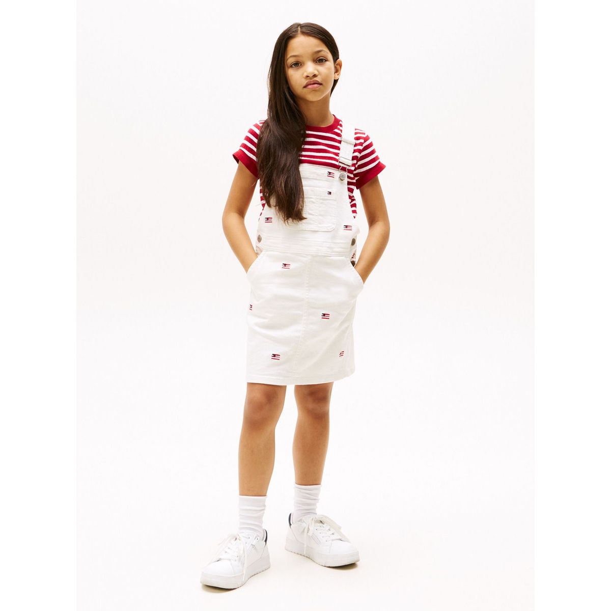 TOMMY HILFIGER - Overol azul vaquero con logos bordados Tommy Hilfiger