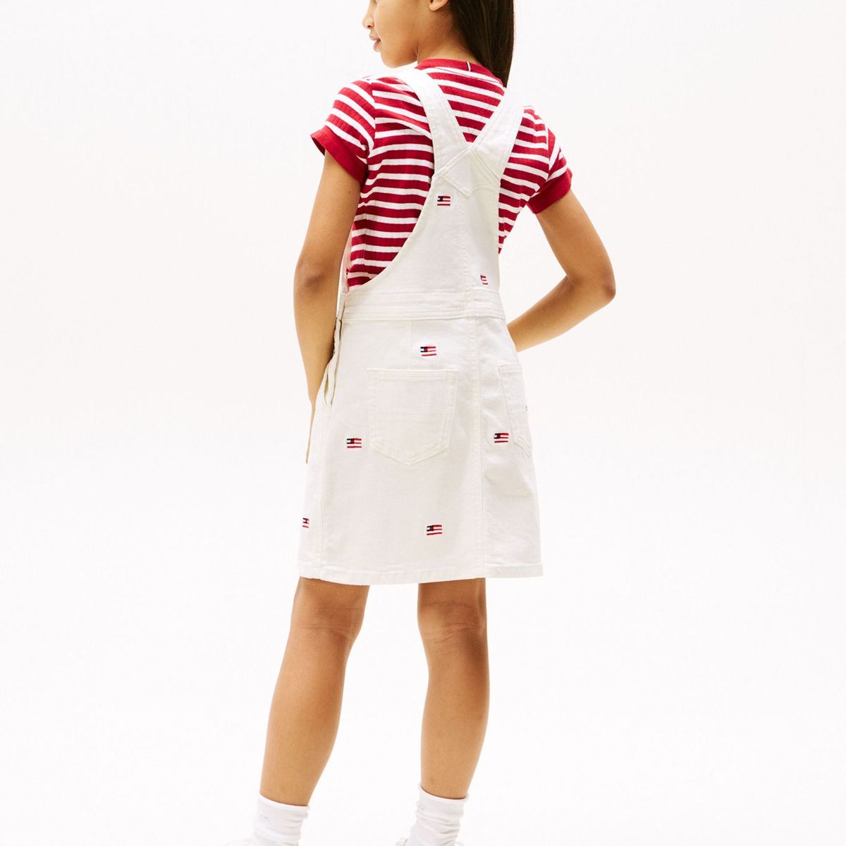 TOMMY HILFIGER - Overol azul vaquero con logos bordados Tommy Hilfiger