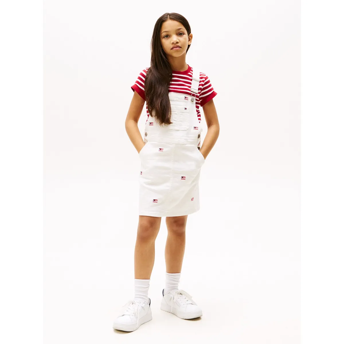 TOMMY HILFIGER - Overol azul vaquero con logos bordados Tommy Hilfiger