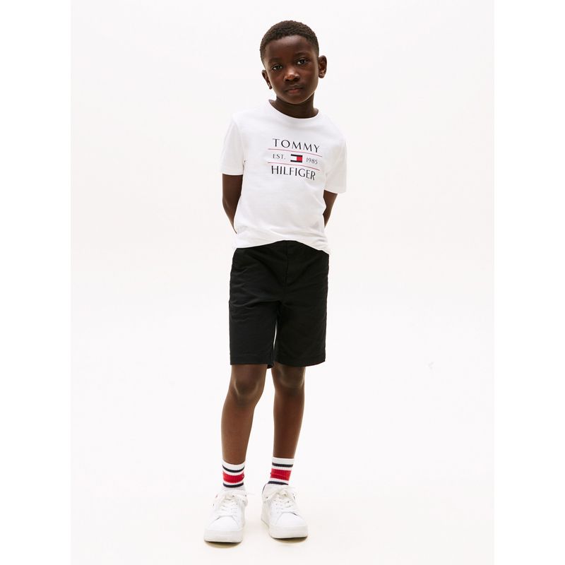 TOMMY HILFIGER - Camiseta blanca de cuello redondo con logo Tommy Hilfiger