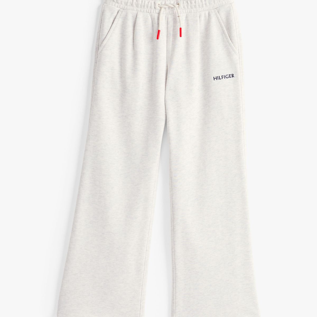 TOMMY HILFIGER - Joggers blanco de pierna ancha con logo bordado Tommy Hilfiger