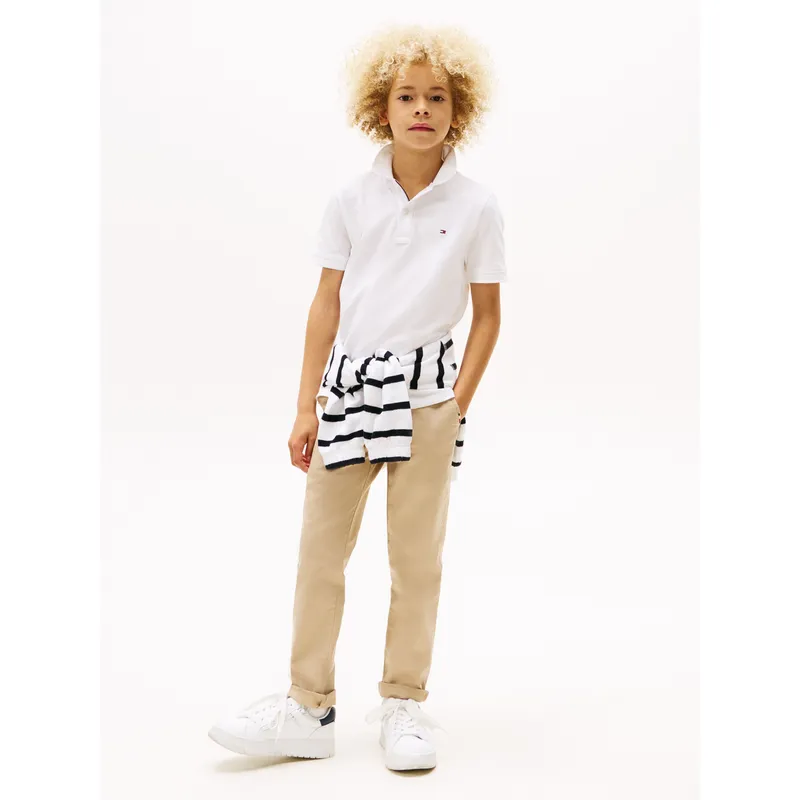 TOMMY HILFIGER - Polo blanco con logo y corte regular essential Tommy Hilfiger