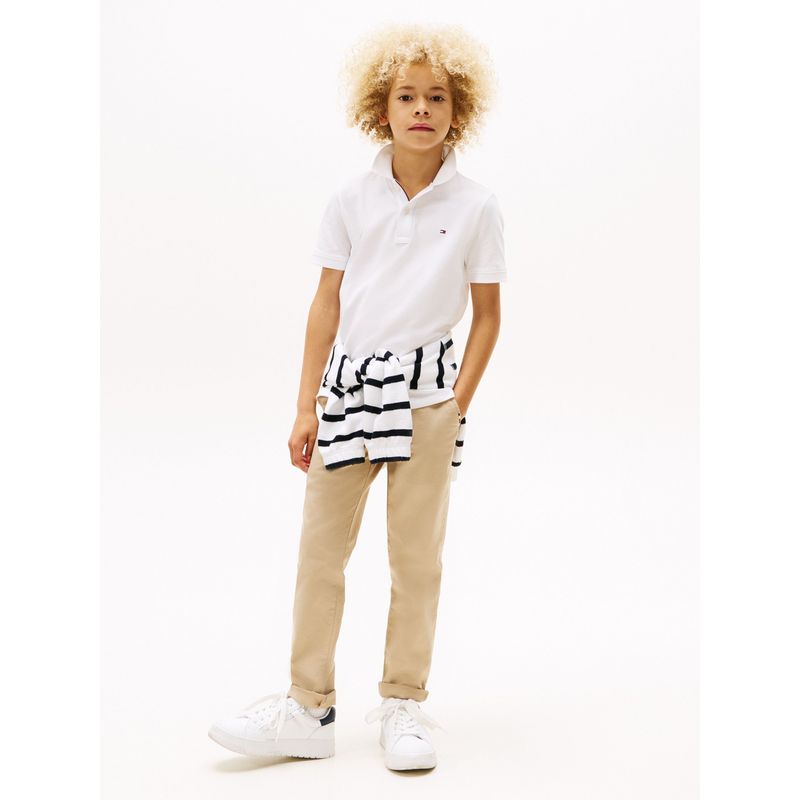 TOMMY HILFIGER - Polo blanco con logo y corte regular essential Tommy Hilfiger