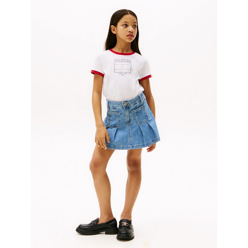 TOMMY HILFIGER - Camiseta blanca slim con logo de Hilfiger Tommy Hilfiger