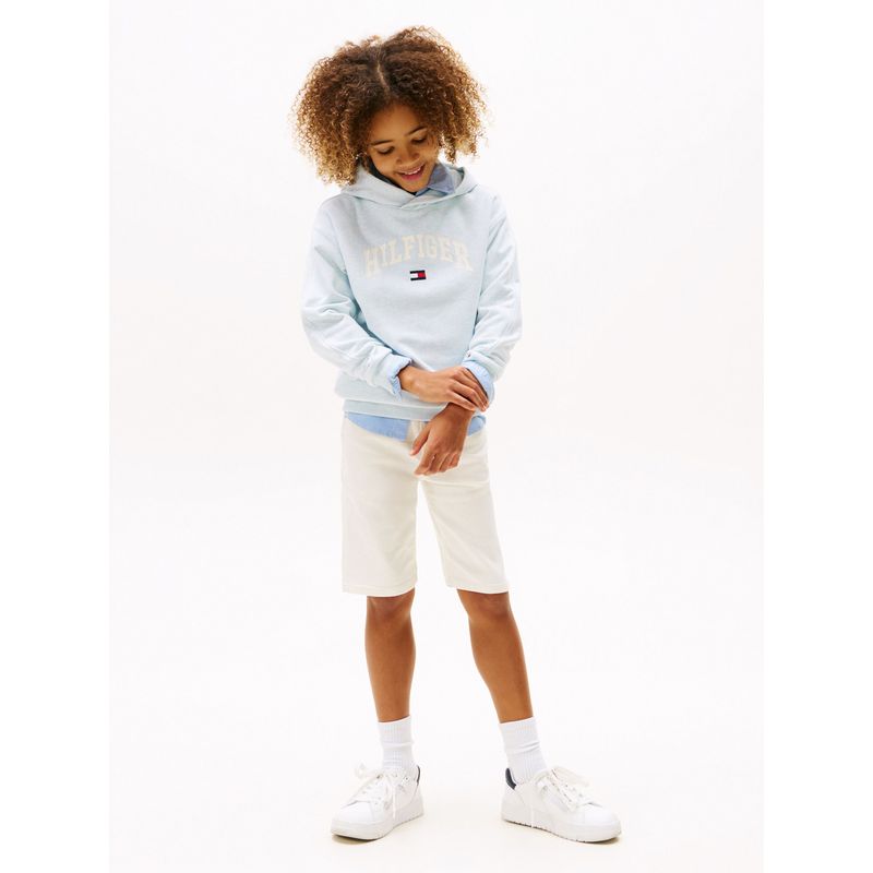 TOMMY HILFIGER - Buzo azul con capota y logo de estilo universitario Tommy Hilfiger