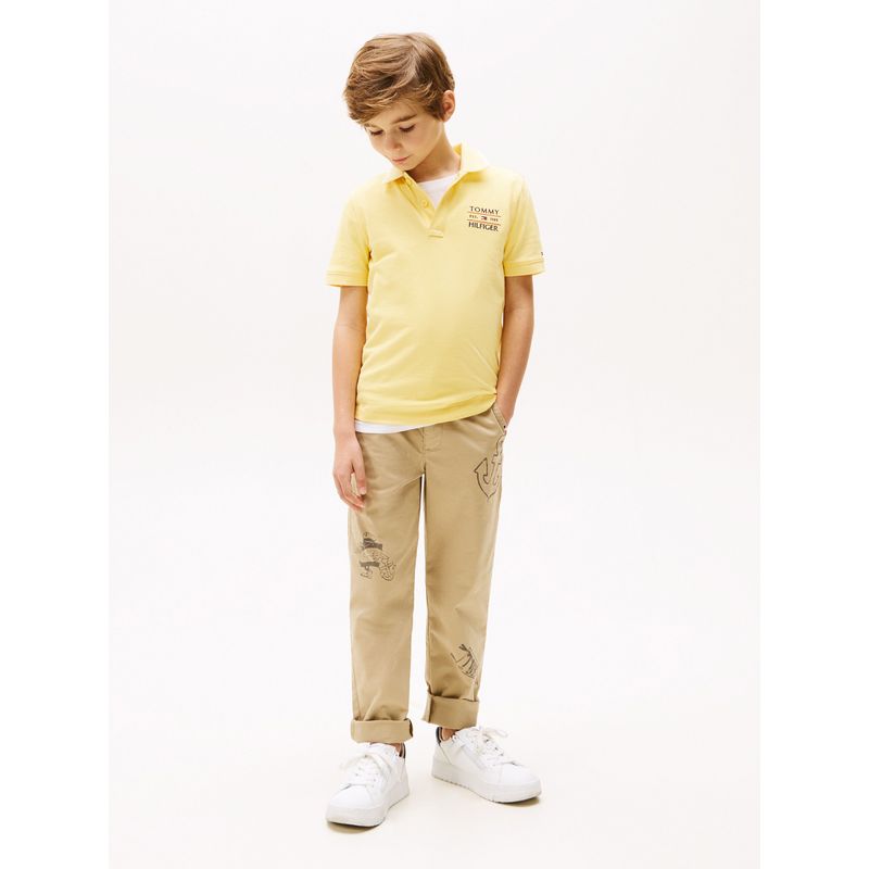 TOMMY HILFIGER - Polo amarillo con logo bordado Tommy Hilfiger