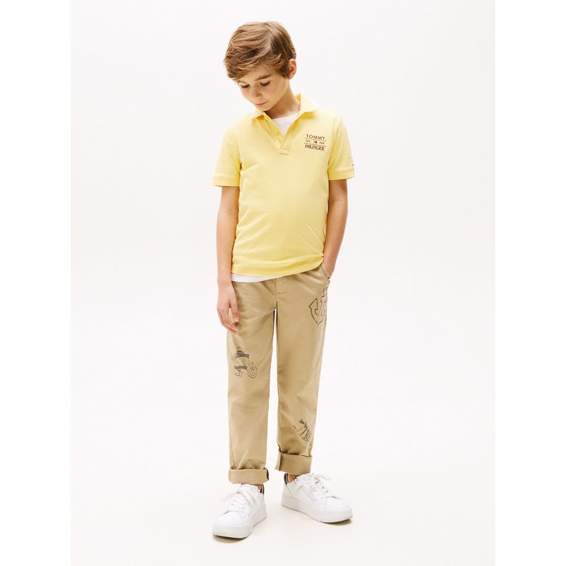 TOMMY HILFIGER - Polo amarillo con logo bordado Tommy Hilfiger