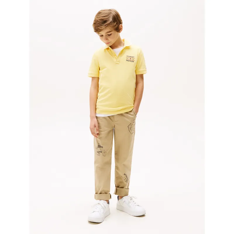 TOMMY HILFIGER - Polo amarillo con logo bordado Tommy Hilfiger
