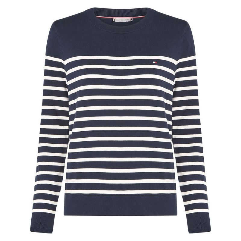 TOMMY HILFIGER - Saco azul oscuro tejido de cuello redondo Tommy Hilfiger