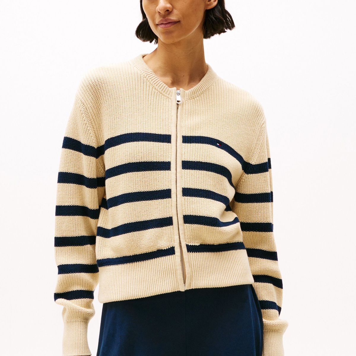 TOMMY HILFIGER - Cárdigan multicolor bomber con cremallera Tommy Hilfiger